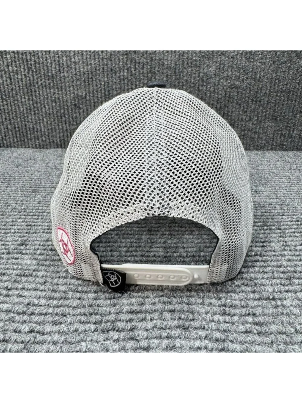 Ariat Trucker Hat Cap Cactus Thick Stitch Black Pink Mesh Back Cowgirl Western